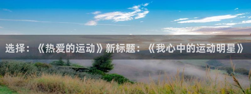 yy易游体育平台：选择：《热爱的运动
